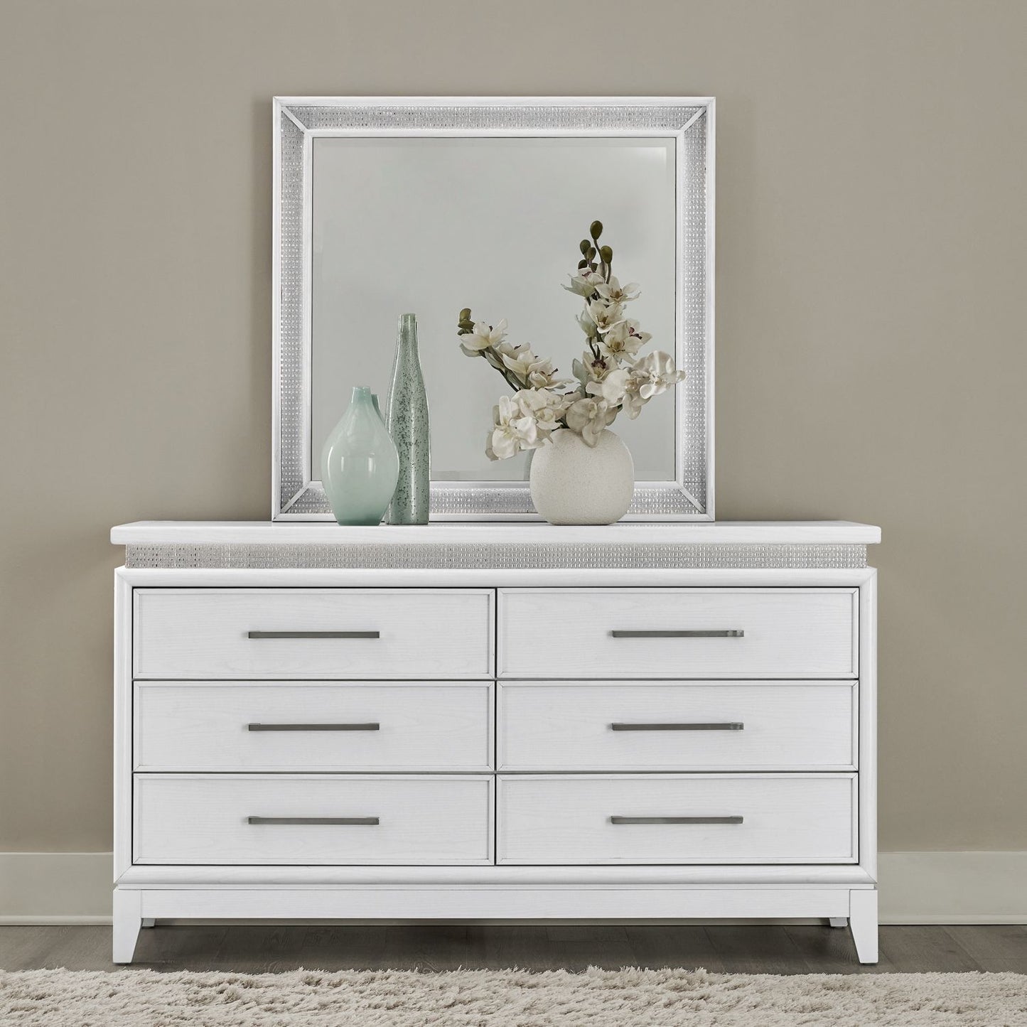 Reflections - Lighted Mirror - White - Hornell Furniture Outlet