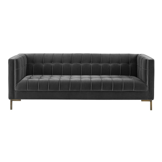 Isaac - Channel Stitch Velvet Sofa - Hornell Furniture Outlet