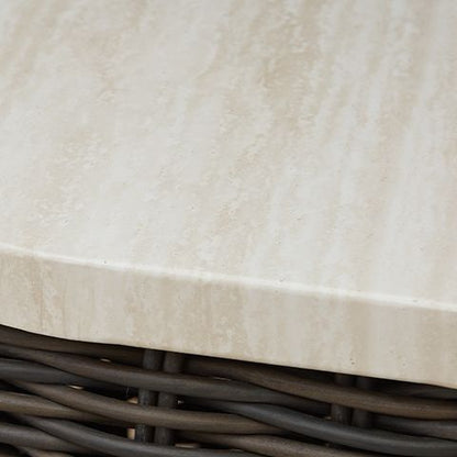 Kimora - Beige / Dark Brown - Rectangular Cocktail Table - Hornell Furniture Outlet