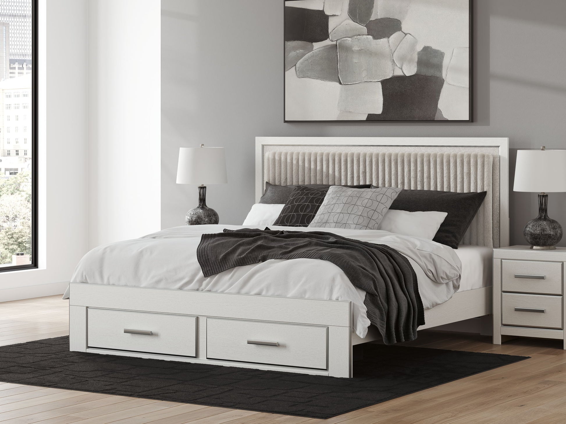 Zuraleus - Upholstered Panel Platform Storage Bed - Hornell Furniture Outlet