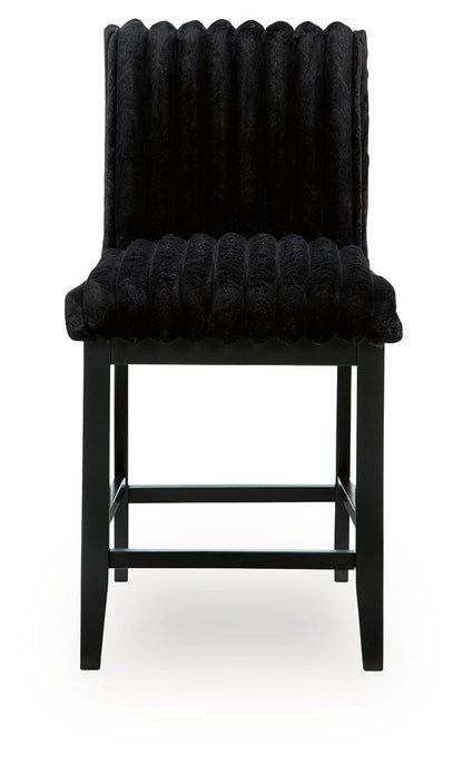 Mervannie - Upholstered Barstool (Set of 2) - Black - Hornell Furniture Outlet