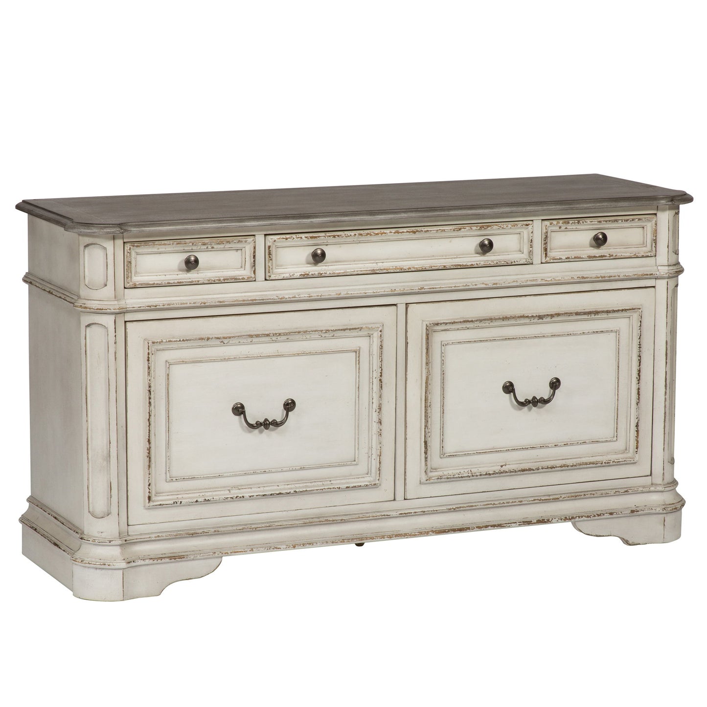Magnolia Manor - Credenza - Antique White - Hornell Furniture Outlet
