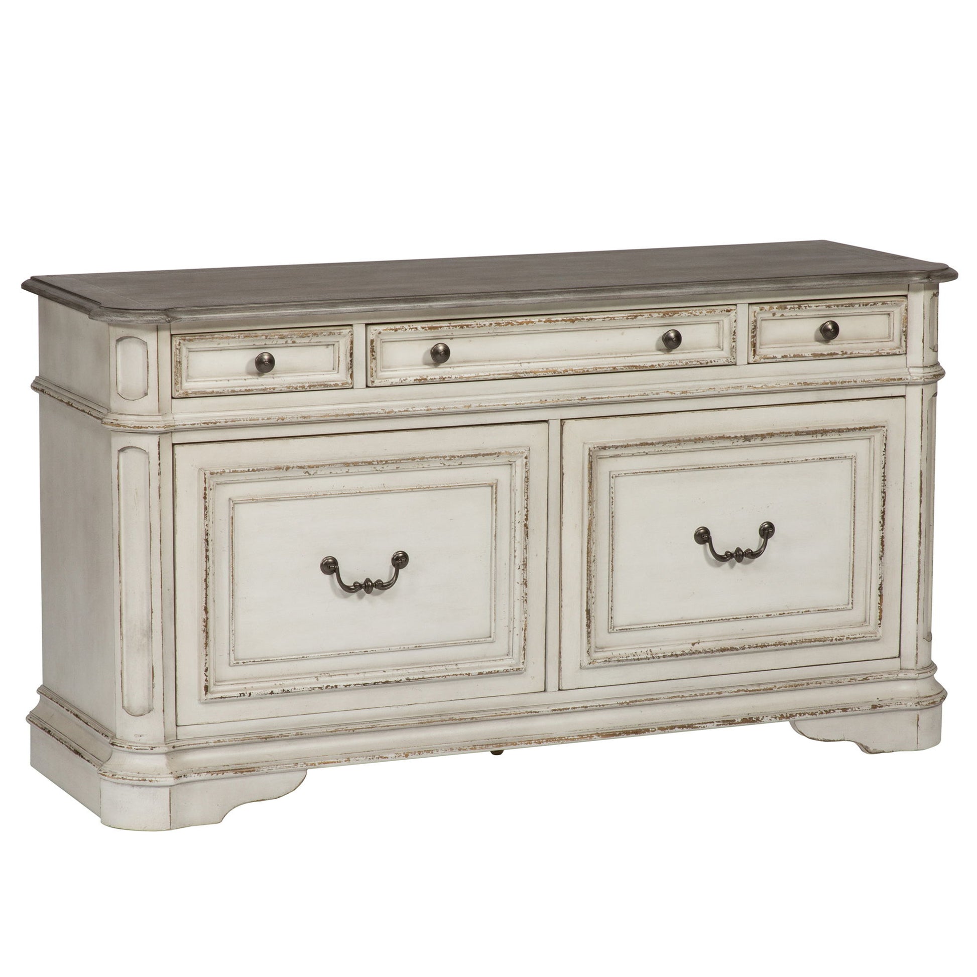 Magnolia Manor - Credenza - Antique White - Hornell Furniture Outlet