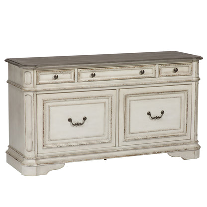 Magnolia Manor - Credenza - Antique White - Hornell Furniture Outlet