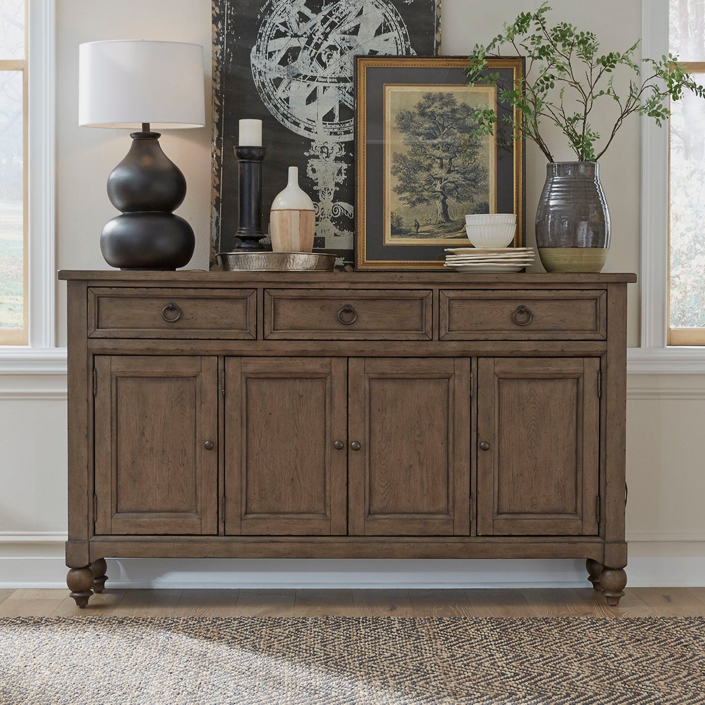 Americana Farmhouse - Hall Buffet - Hornell Furniture Outlet