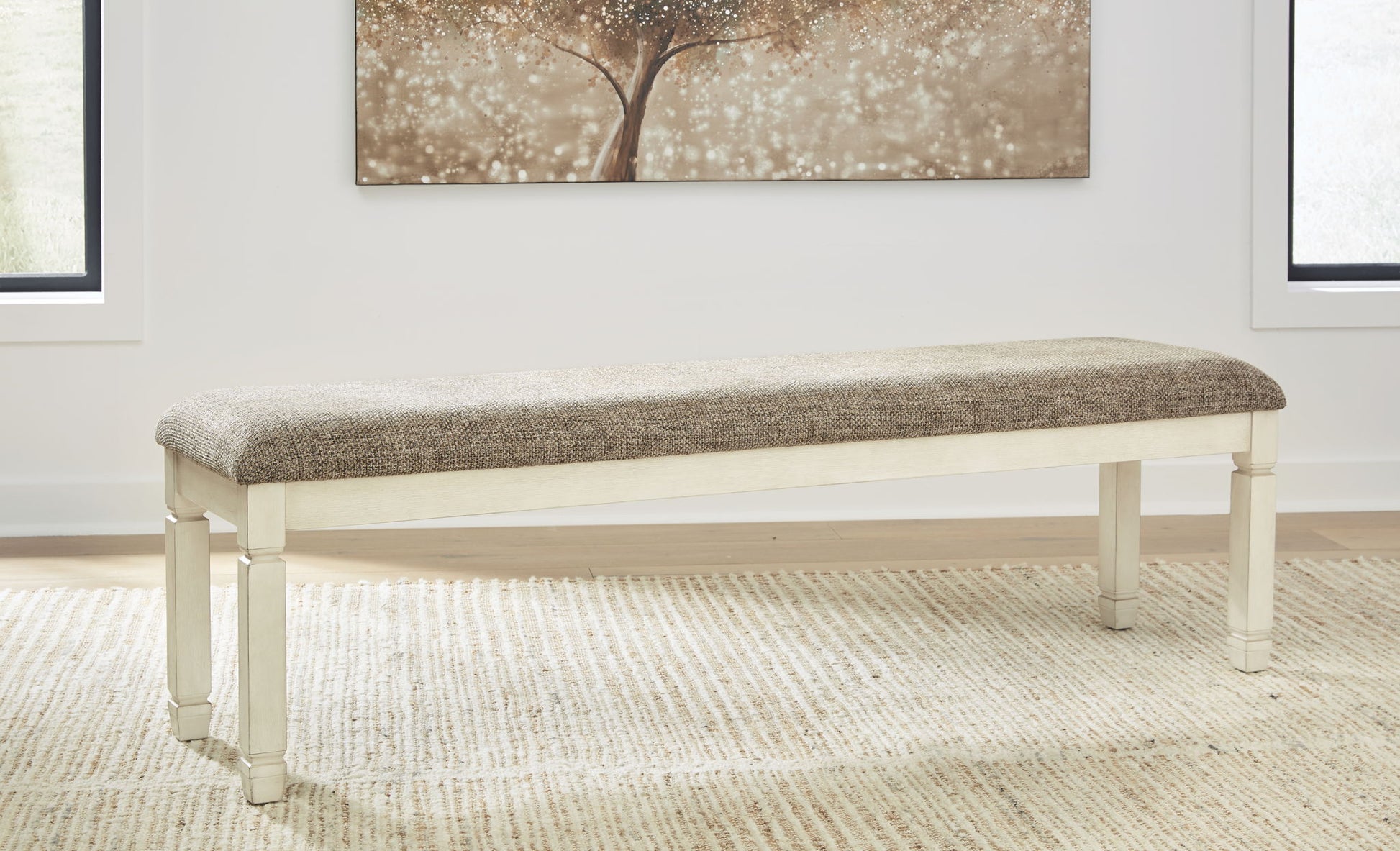 Bolanburg - Brown / Beige - Extra Large UPH DRM Bench - Hornell Furniture Outlet