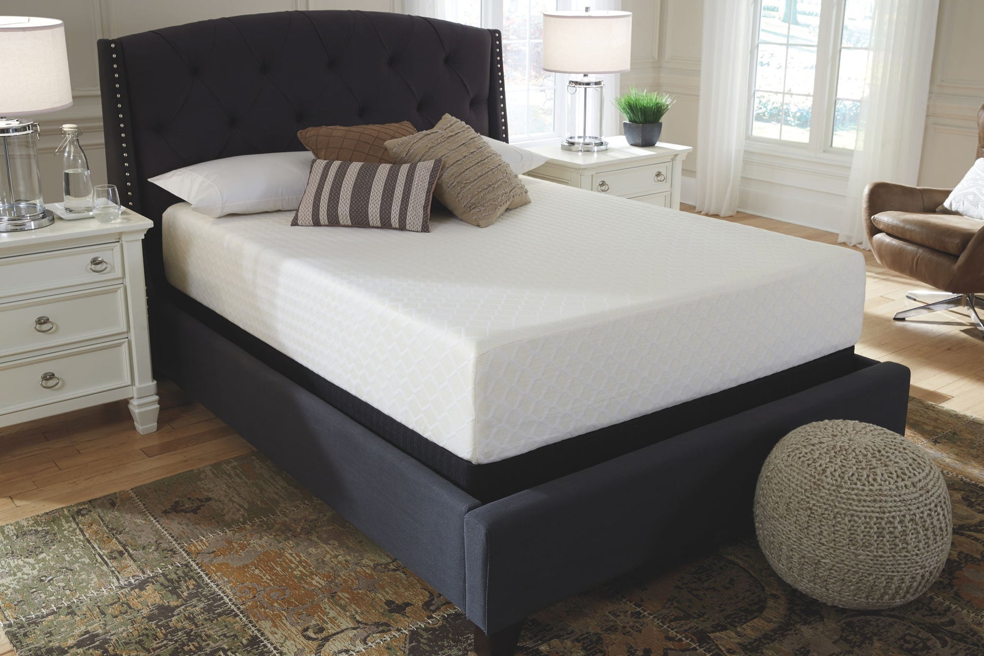 Chime 12 Inch Memory Foam - White - California King Mattress - 12 - inch - Hornell Furniture Outlet
