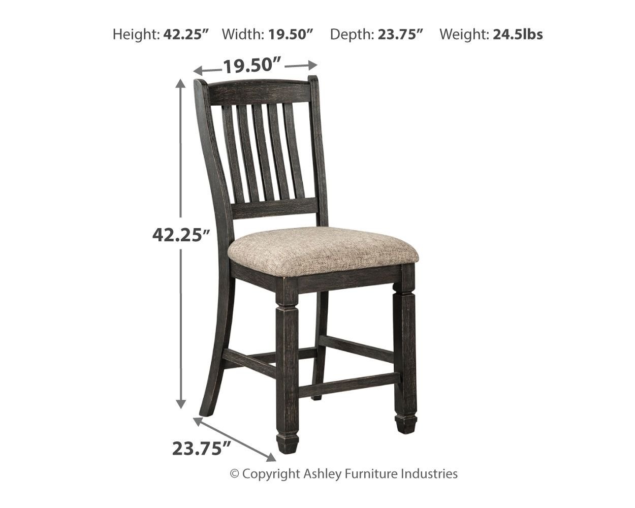 Tyler Creek - Black / Grayish Brown - Upholstered Barstool (Set of 2) - Hornell Furniture Outlet