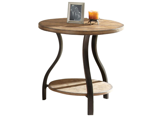 Denise - End Table Round - Brown - Hornell Furniture Outlet