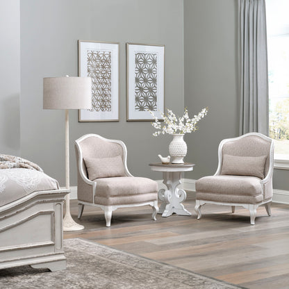 Magnolia Manor - Upholstered Accent Chair - Antique White & Weathered Bark - Hornell Furniture Outlet