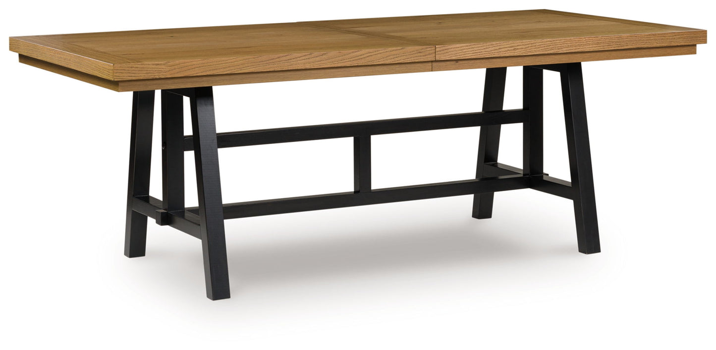 Galliden - Black / Brown - Rectangular Dining Room Extension Table - Hornell Furniture Outlet