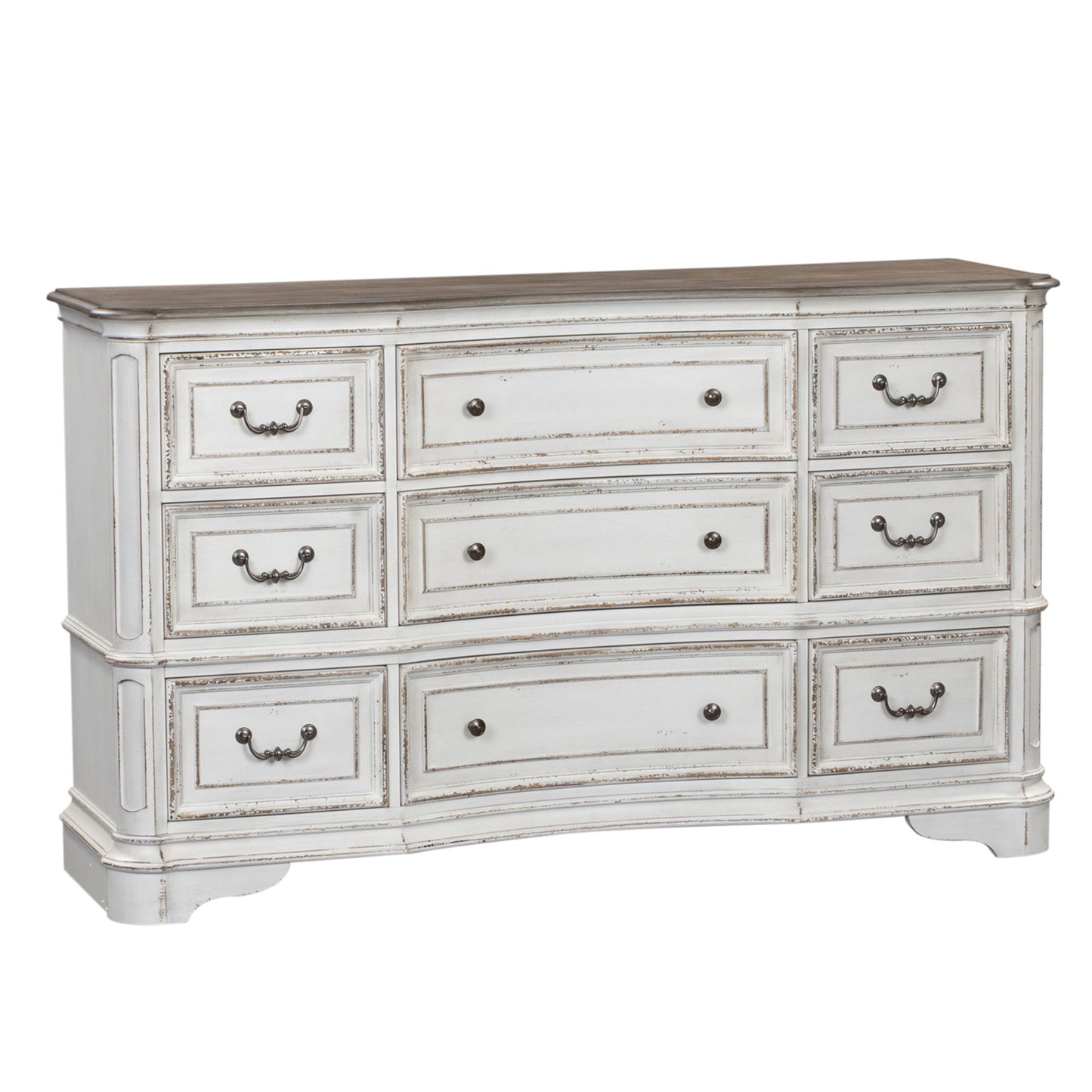Magnolia Manor - 9 Drawer Dresser - White - Hornell Furniture Outlet