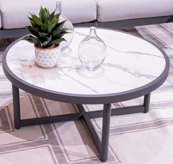 Ocean Beach - Gray - Round Cocktail Table - Hornell Furniture Outlet