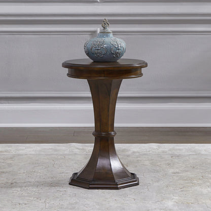 Arden Road - Round Chairside Table - Satin Cherry - Hornell Furniture Outlet