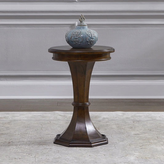 Arden Road - Round Chairside Table - Satin Cherry - Hornell Furniture Outlet