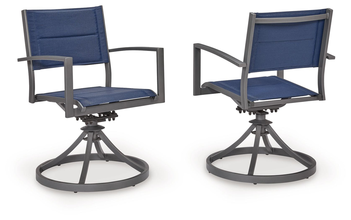 Rocky Creek - Sling Swivel Chair (Set of 2) - Blue / Gray - Hornell Furniture Outlet