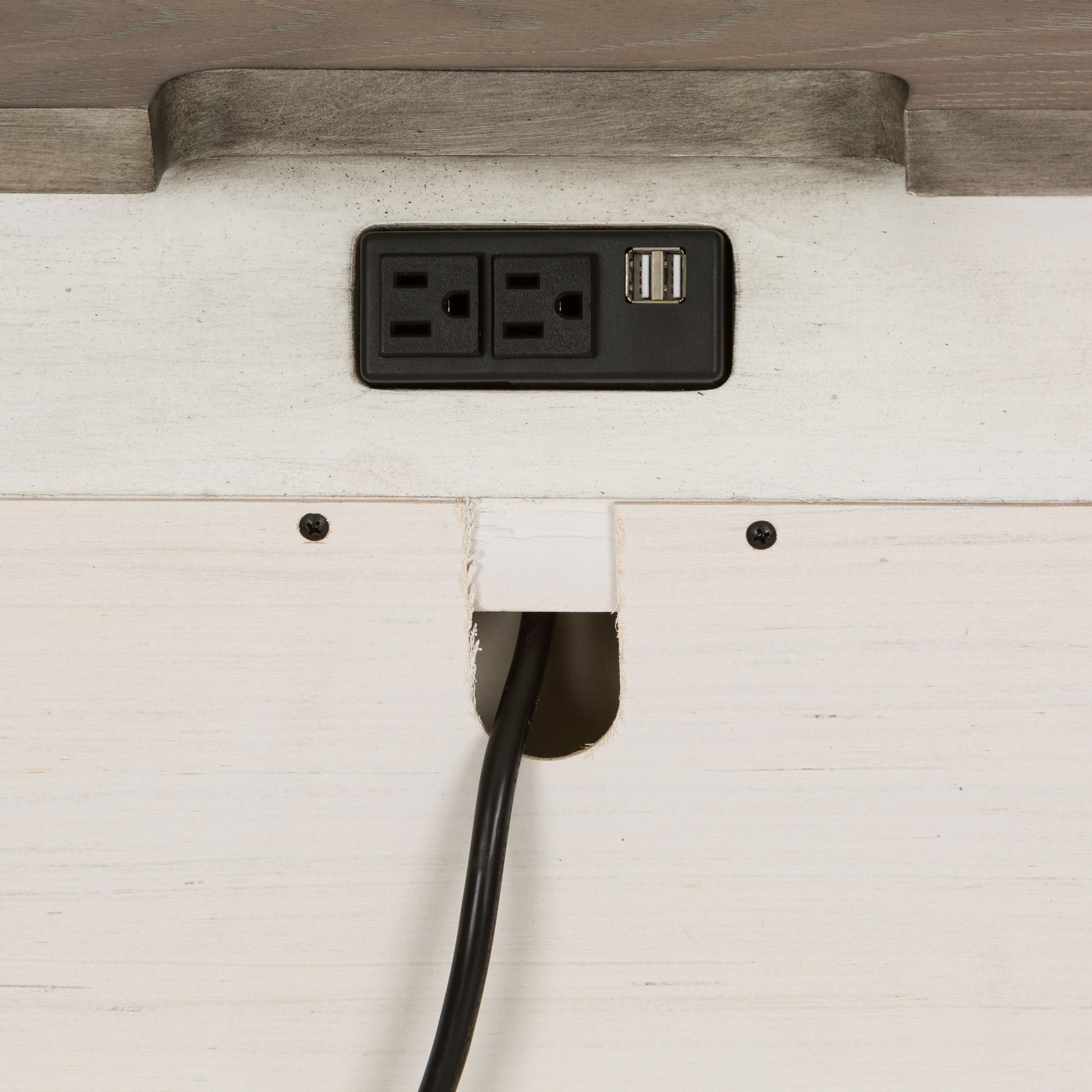 Abbey Park - 2 Drawer Nightstand With Charging Station - White - Hornell Furniture Outlet