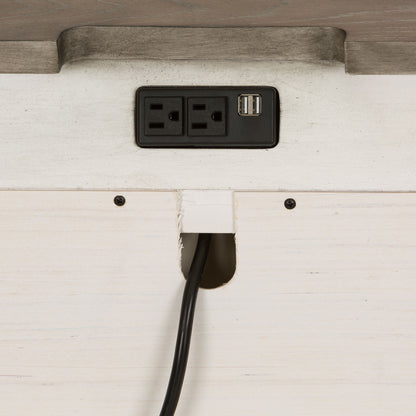 Abbey Park - 2 Drawer Nightstand With Charging Station - White - Hornell Furniture Outlet