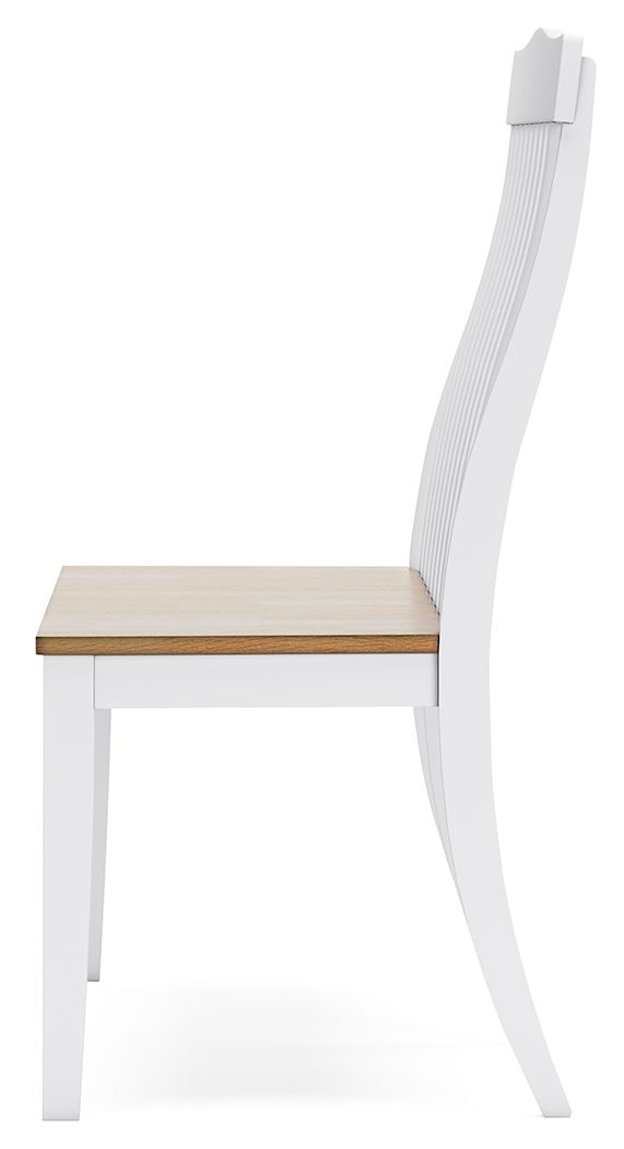 Ashbryn - White / Natural - Double Dining Chair - Hornell Furniture Outlet