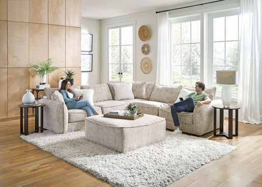 Bucktown - Ottoman - Parchment - Hornell Furniture Outlet