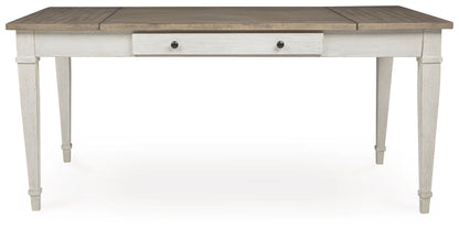 Skempton - RECT DRM Table w/Storage - White - Hornell Furniture Outlet