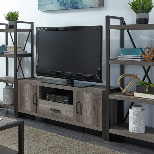Tanners Creek - Entertainment Center With Piers - Dark Gray - Hornell Furniture Outlet