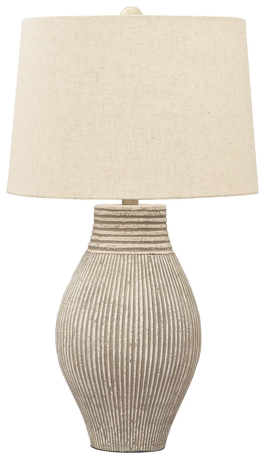 Layal - Beige - Paper Table Lamp - Hornell Furniture Outlet