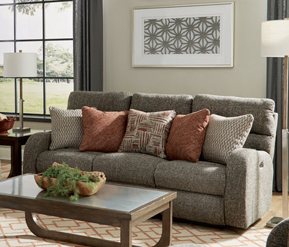 Liam - Power Headrest Power Lay Flat Reclining Sofa - Coal - Hornell Furniture Outlet