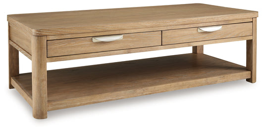 Rencott - Light Brown - Rectangular Cocktail Table - Hornell Furniture Outlet