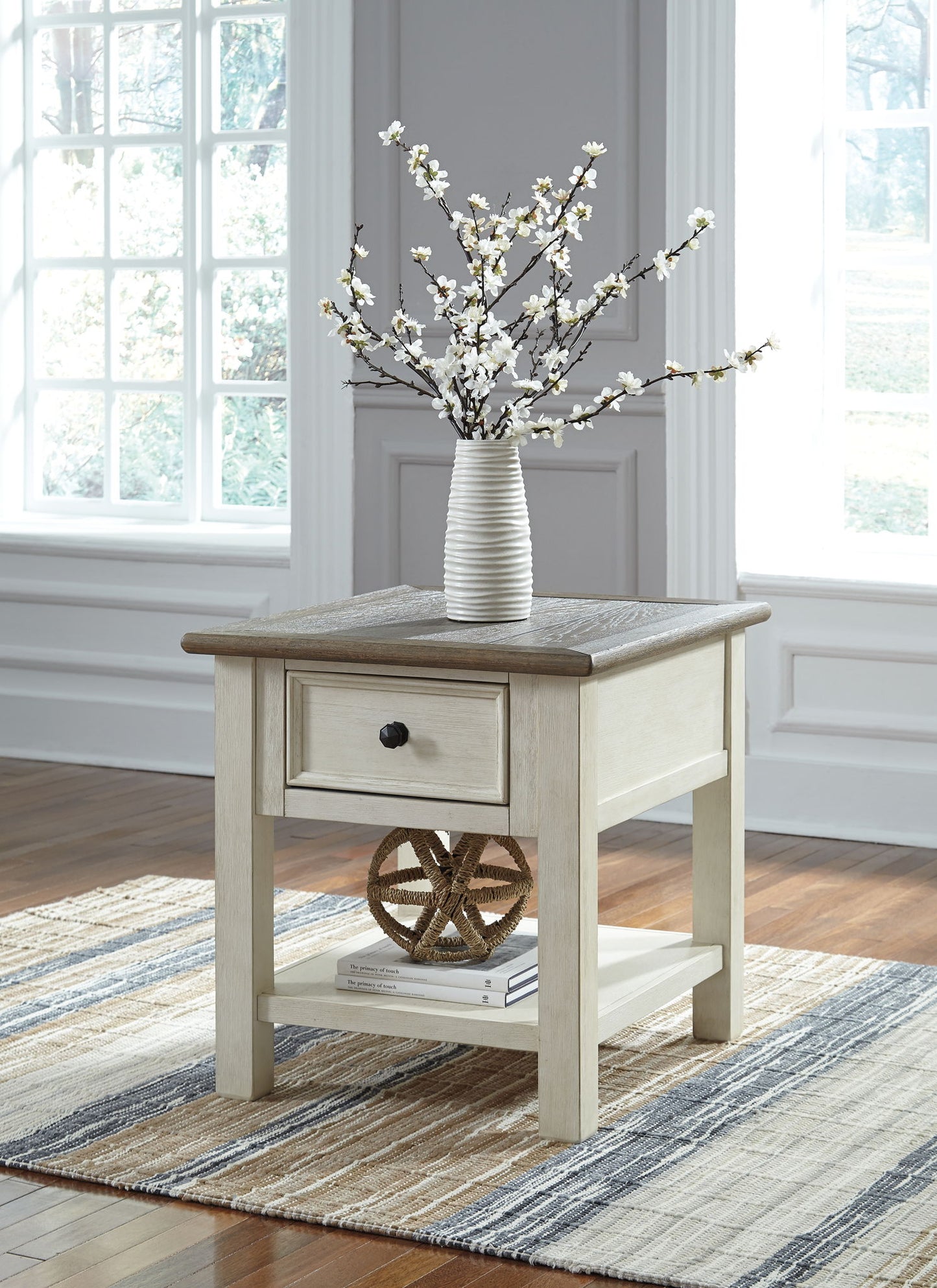 Bolanburg - Rectangular End Table - White / Brown / Beige - Hornell Furniture Outlet