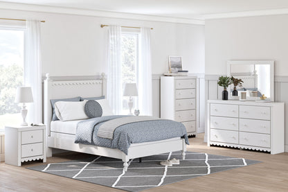 Mollviney - White - Two Drawer Night Stand - Hornell Furniture Outlet