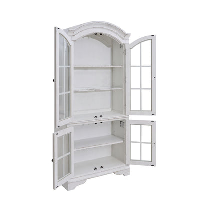 Magnolia Manor - Display Cabinet - Antique White / Weathered Bark - Hornell Furniture Outlet