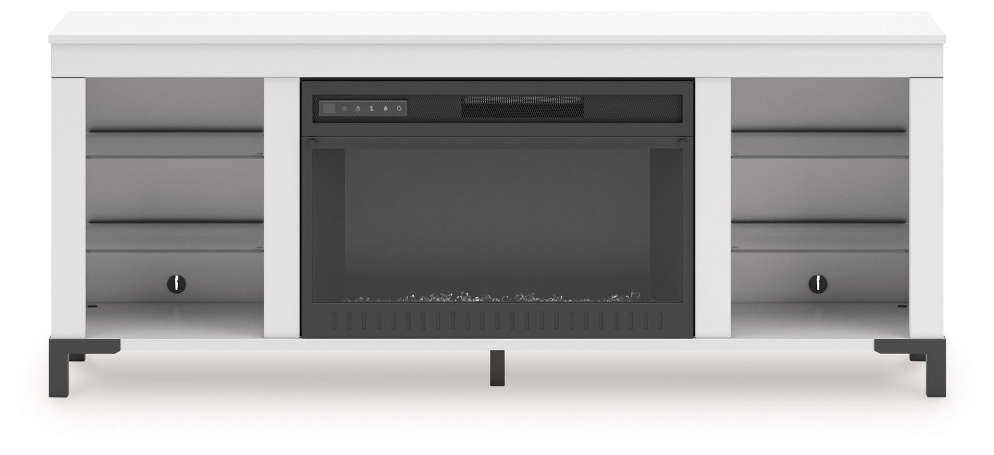Brollevi - White - TV Stand With Fireplace - Hornell Furniture Outlet