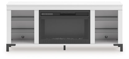 Brollevi - White - TV Stand With Fireplace - Hornell Furniture Outlet