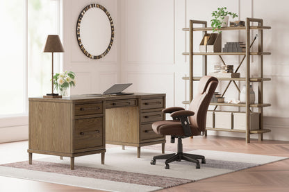 Roanhowe - Brown - Home Office Desk - Hornell Furniture Outlet