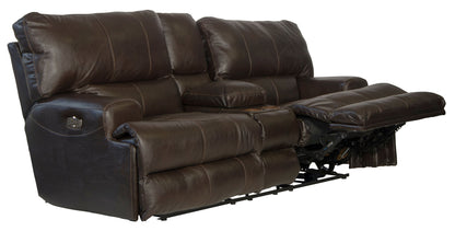 Wembley - Power Headrest With Lumbar Lay Flat Reclining Console Loveseat - Hornell Furniture Outlet