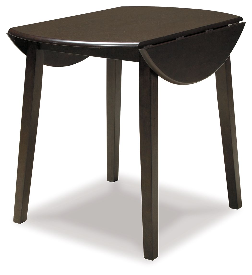 Hammis - Round DRM Drop Leaf Table - Dark Brown - Hornell Furniture Outlet