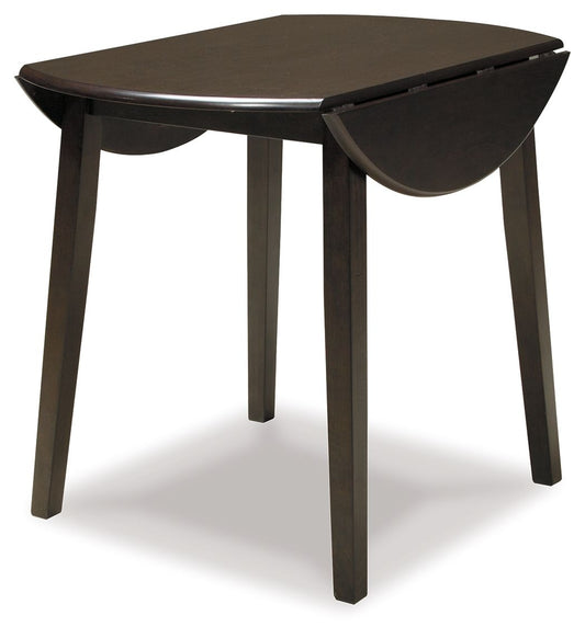 Hammis - Round DRM Drop Leaf Table - Dark Brown - Hornell Furniture Outlet