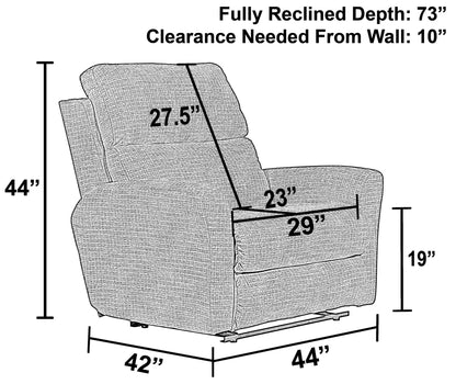 Justine - Lay Flat Extra Wide Recliner - Sandstone - Hornell Furniture Outlet