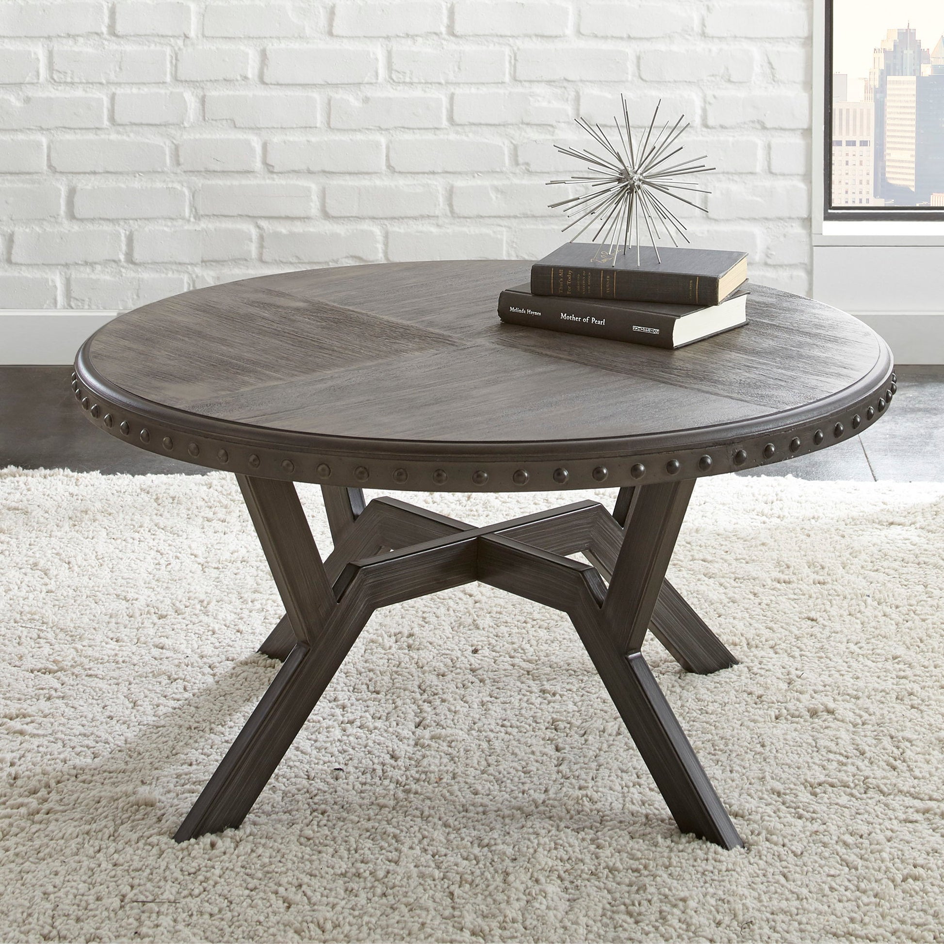Alamo - Round Cocktail Table - Gray - Hornell Furniture Outlet