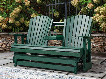 Shell Beach - Loveseat Glider - Green - Hornell Furniture Outlet