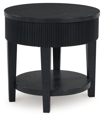 Marstream - Black - Round End Table - Hornell Furniture Outlet