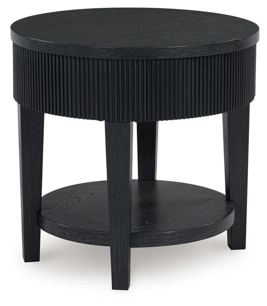 Marstream - Black - Round End Table - Hornell Furniture Outlet