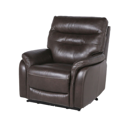 Fortuna - Dual Power Recliner - Coffee - Hornell Furniture Outlet