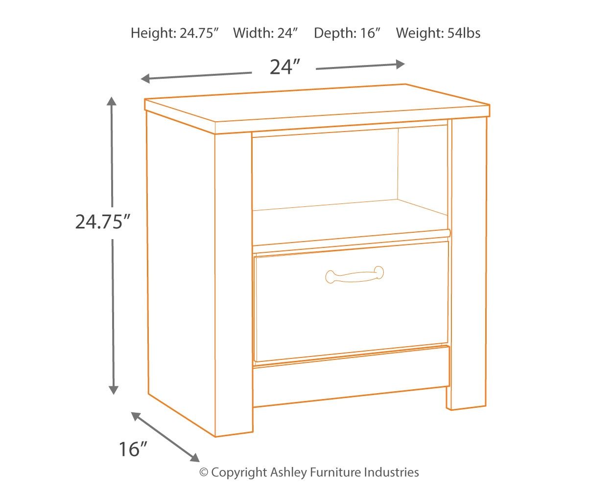 Bellaby - Whitewash - One Drawer Night Stand - Hornell Furniture Outlet