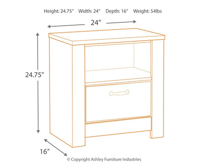 Bellaby - Whitewash - One Drawer Night Stand - Hornell Furniture Outlet
