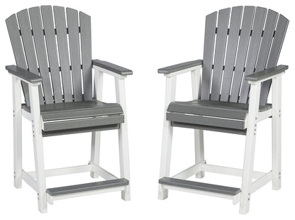 Transville - Gray / White - Barstool (Set of 2) - Hornell Furniture Outlet
