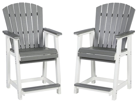 Transville - Gray / White - Barstool (Set of 2) - Hornell Furniture Outlet
