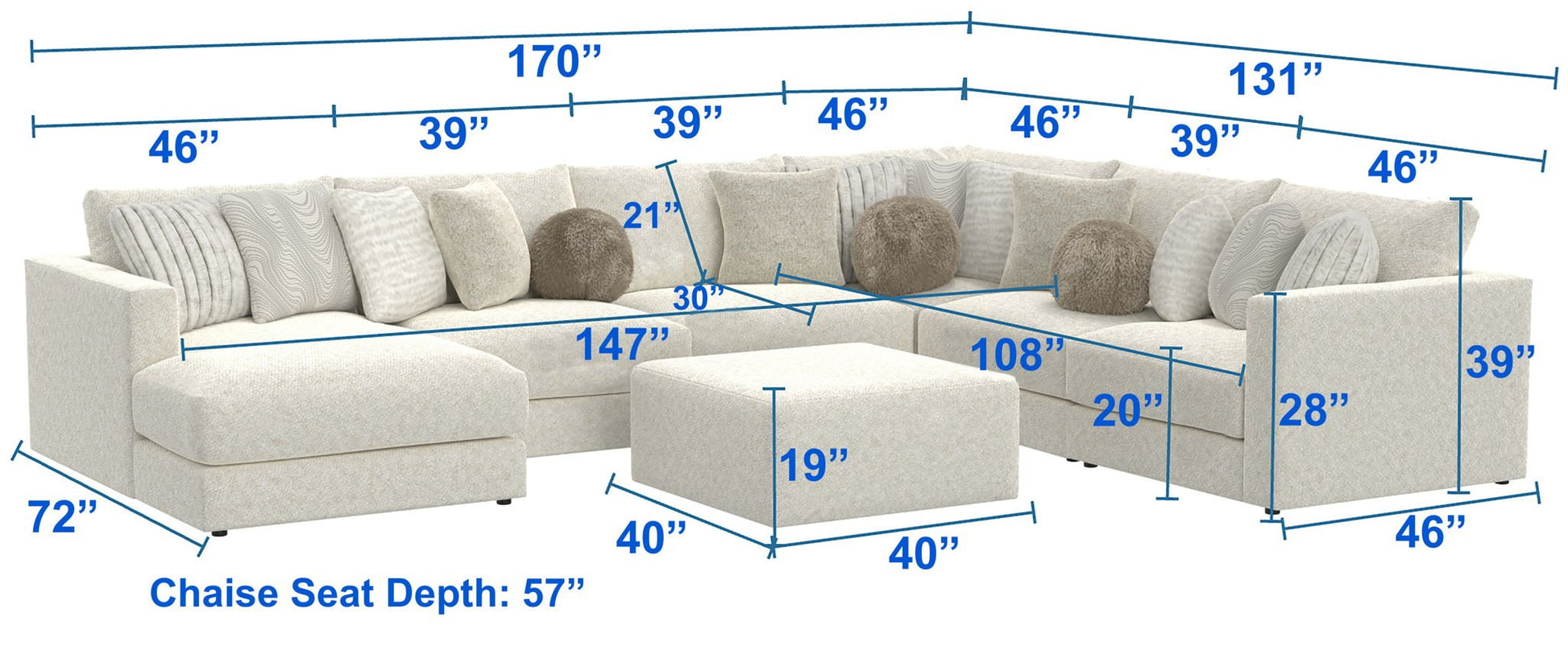Ritzy - Modular Sofa And Included Cocktail Ottoman - Hornell Furniture Outlet