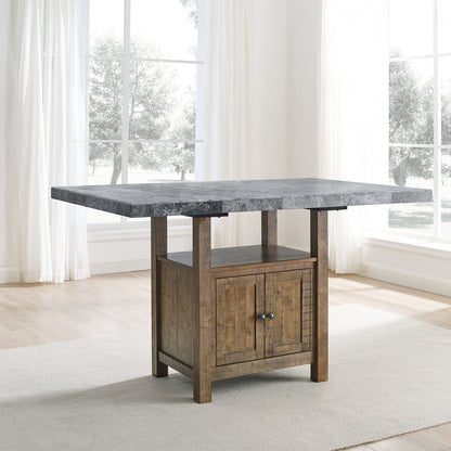 Grayson - Gray Marble Counter Table - Dark Gray - Hornell Furniture Outlet